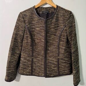 Jones New York brown and gold Women's Blazer jacket size 10 petite